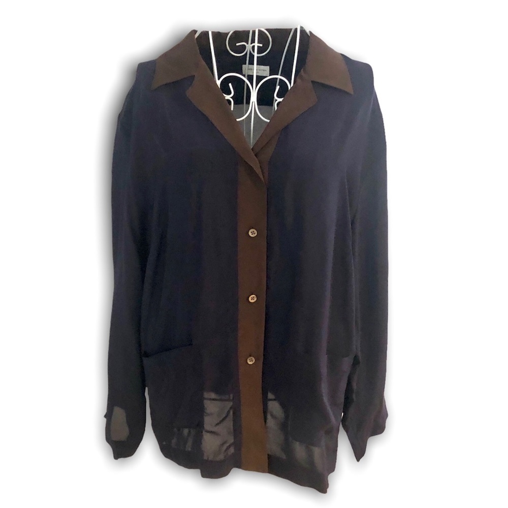 Dries Van Noten Collared Lightweight Sheer Button Up Blouse / Shirt